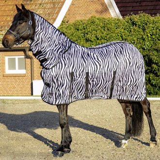  Мрежеста попона с част за врат - Zebra 24